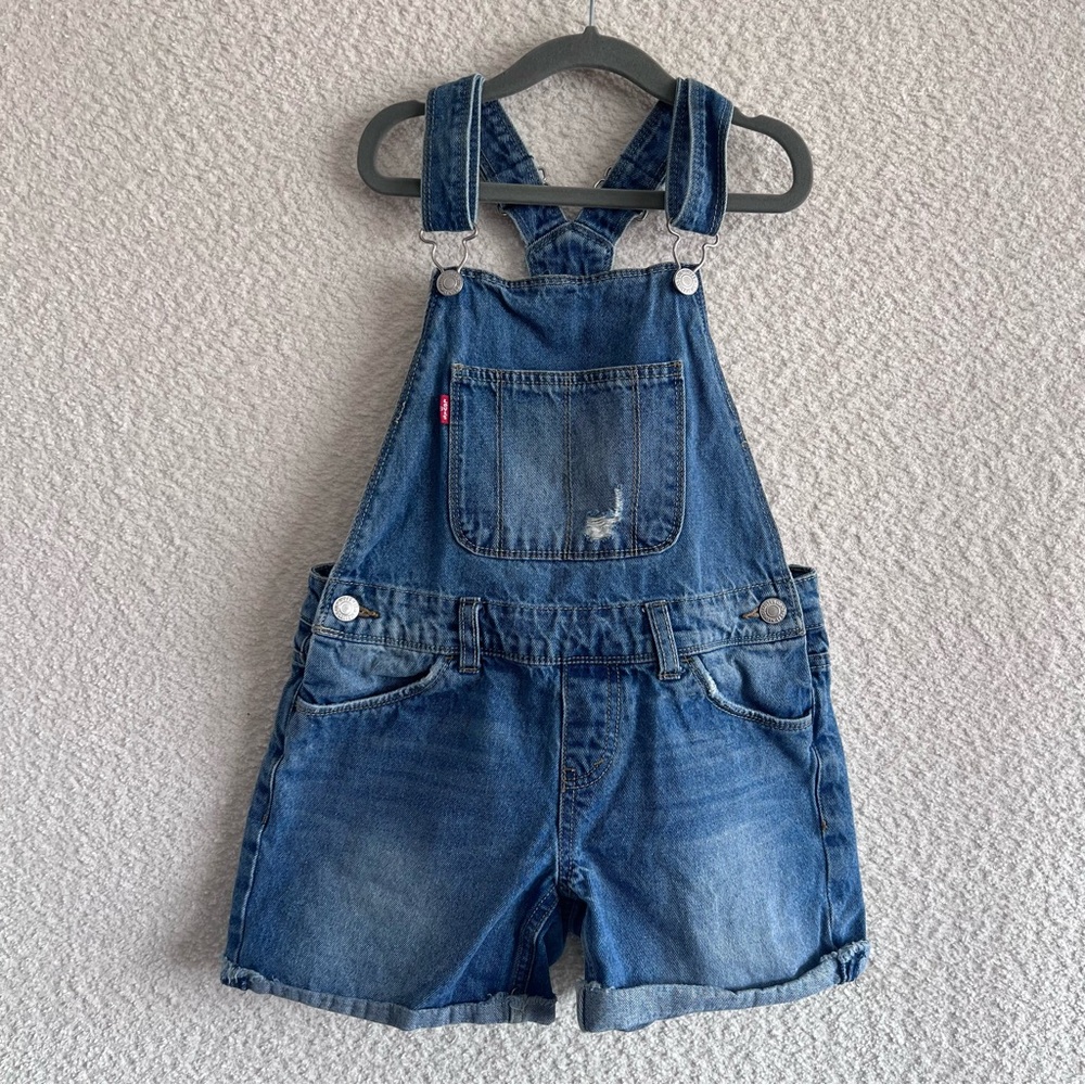 Levi’s Kids Girls Blue Denim Shortalls Overalls 100% Cotton Size 10 Regular